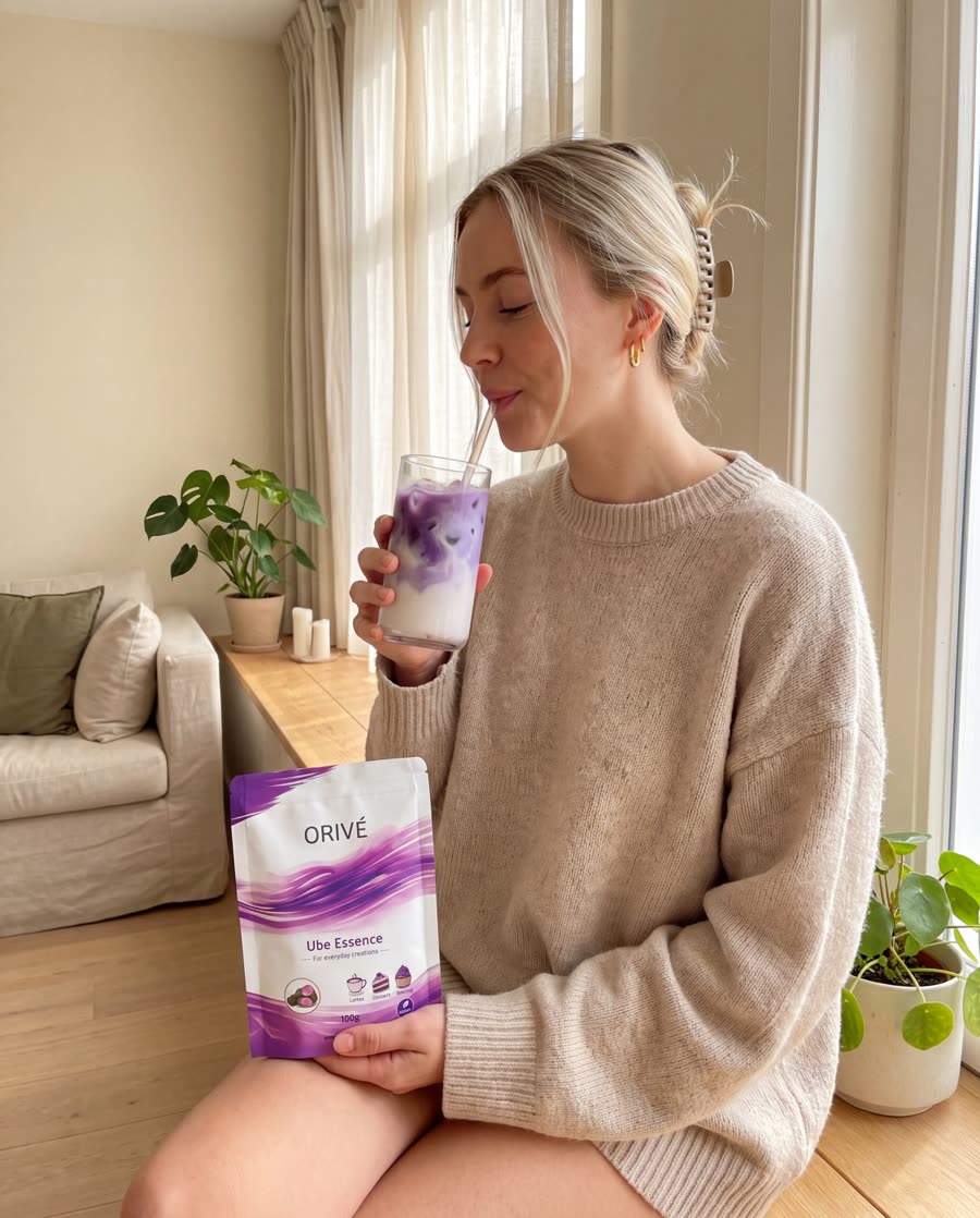 Woman by the window with Orivé ube